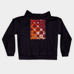 Dark Reds and Orange Round Shapes in a Transitional Pattern  - WelshDesignsTP005 Kids Hoodie